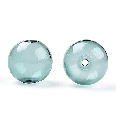 Transparent Blow High Borosilicate Glass Globe Beads GLAA-T003-09E-1