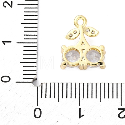 Brass Micro Pave Cubic Zirconia Charms KK-A240-20G-1