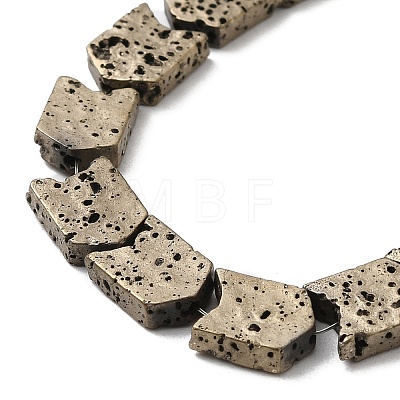 Electroplated Natural Lava Rock Beads Strands G-Q1009-D01-01-1
