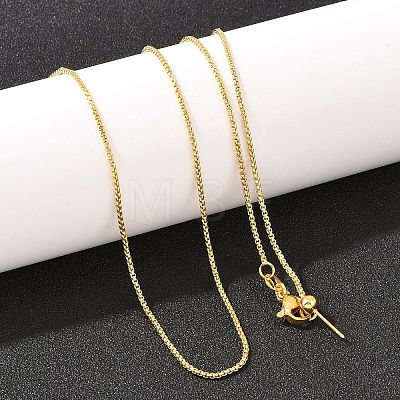 1MM Brass Box Chain Adjustable Slider Necklaces KK-H533-10A-G-1
