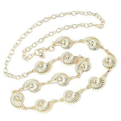 Summer Iron Conch Link Chain Waist Belly Chains for Women AJEW-G067-01G-1
