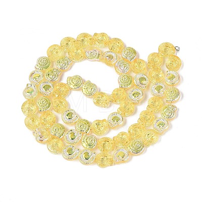 Electroplate Transparent Glass Beads Strands EGLA-Q136-02A-07-1