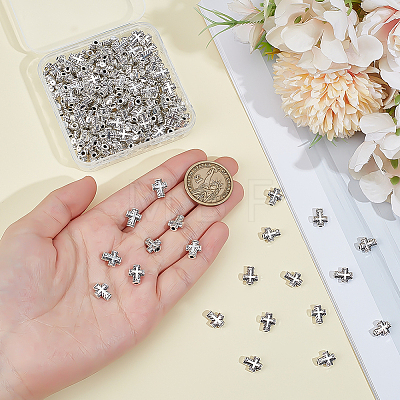 200Pcs Tibetan Style Zinc Alloy Beads TIBEB-ME0001-09-1