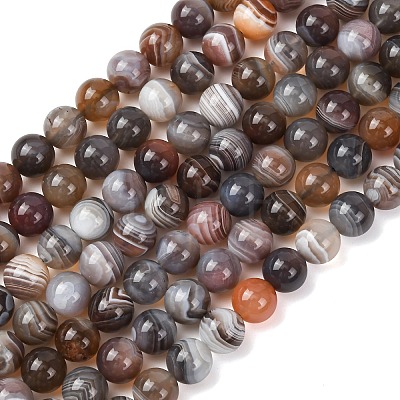 Natural Botswana Agate Beads Strands G-G453-A01-8mm-1