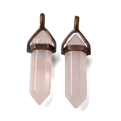 Natural Rose Quartz Pendants G-H360-01R-11-1