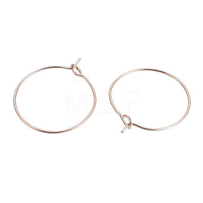 Ion Plating(IP) 316L Surgical Stainless Steel Hoop Earring Findings STAS-G130-03RG-21MM-1