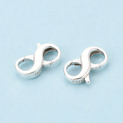 925 Sterling Silver Double Opening Lobster Claw Clasps STER-T008-73S-02-1