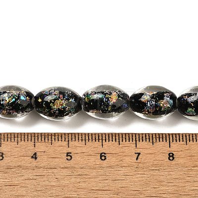 Handmade Dichroic Foil Glass Beads Strands DICH-U001-12D-1