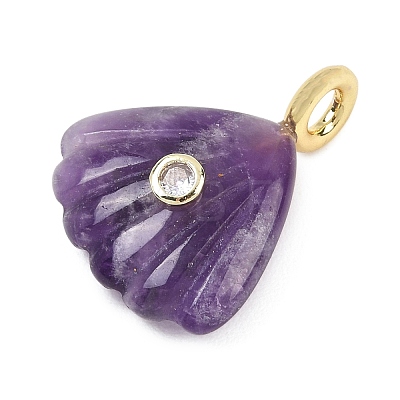 Natural Amethyst Carved Pendants G-G330-02G-01-1