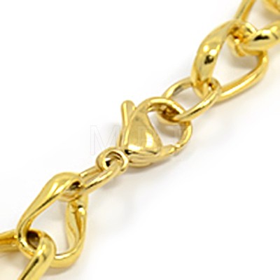 Fashionable 304 Stainless Steel Side Twisted Chain Bracelets STAS-A028-B074G-1