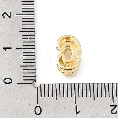 Brass Micro Pave Clear Cubic Zirconia Initial Spacer Bars KK-E802-34G-C-1