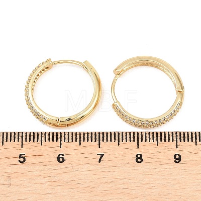 Brass Clear Cubic Zirconia Hoop Earrings EJEW-A156-08A-G-1