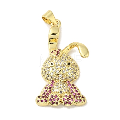 Rack Plating Brass Micro Pave Cubic Zirconia Pendants KK-P272-08G-1