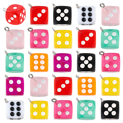 40Pcs Opaque & Transparent Epoxy Resin Pendants CRES-SC0002-50-1