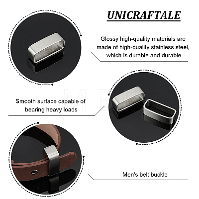 Unicraftale 2Pcs 304 Stainless Steel Belt Loop Keepers STAS-UN0051-34-1