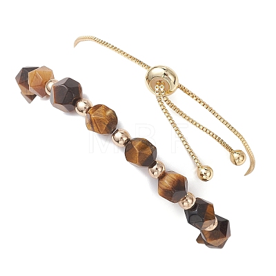 2Pcs 2 Styles Natural Tiger Eye Beaded Bracelets BJEW-JB13009-01-1