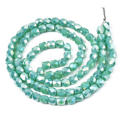Electroplate Glass Beads Strands X-EGLA-N002-13-A07-1