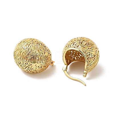 Brass Woven Round Hoop Earrings EJEW-G312-04G-1