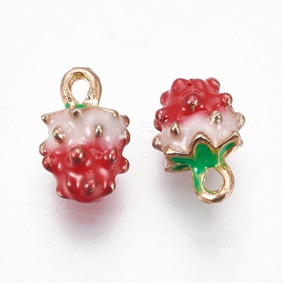 Golden Plated Alloy Enamel Charms ENAM-WH0004-01G-1