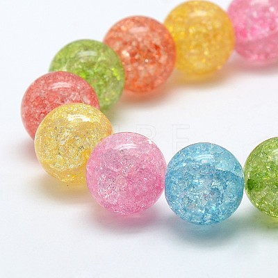 Synthetic Crackle Quartz Round Beads Strands G-L155-8mm-01-1