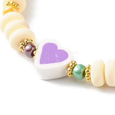 Handmade Polymer Clay Beads Stretch Bracelets BJEW-JB06432-1