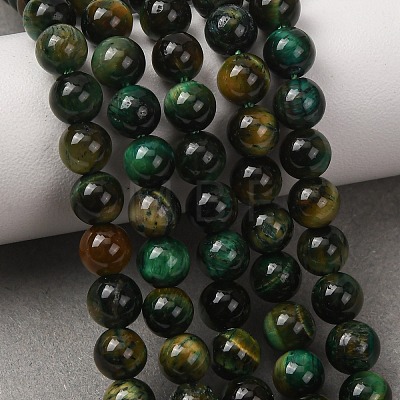 Grade AB Natural Tiger Eye Beads Strands X-G-B133-A02-6MM-02-1