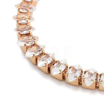 Brass Pave Clear Cubic Zirconia Horse Eye Box Chain Slider Bracelets BJEW-YWC0002-06A-G-1