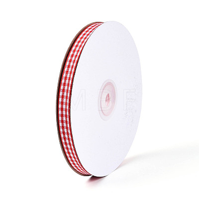 Single Face Plaid Polyester Satin Ribbon SRIB-T009-10F-1