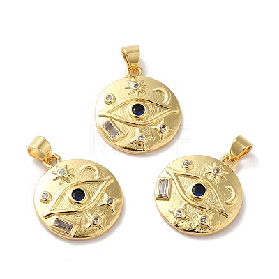 Rack Plating Brass Micro Pave Cubic Zirconia Pendants KK-A160-15G-1