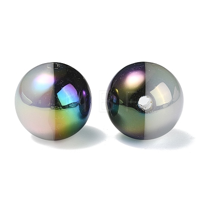 UV Plating Rainbow Iridescent Opaque Acrylic Beads X-OACR-C007-01G-1