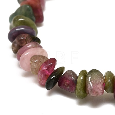 Natural Tourmaline Chip Beads Stretch Bracelets BJEW-A118-01B-1