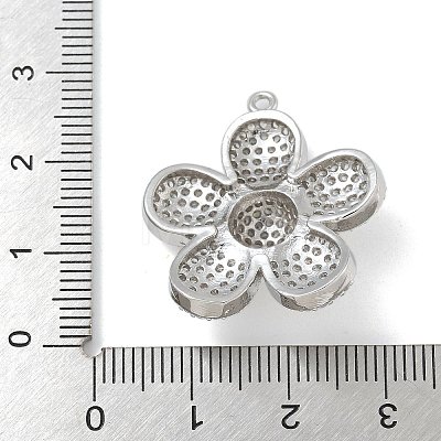 Rack Plating Brass Micro Pave Clear Cubic Zirconia Pendants KK-G515-63P-01-1