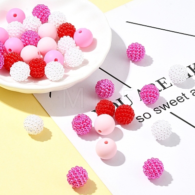 DIY Round Silicone & Acrylic & Berry Beads Making Findings Kits DIY-FS0006-26D-1