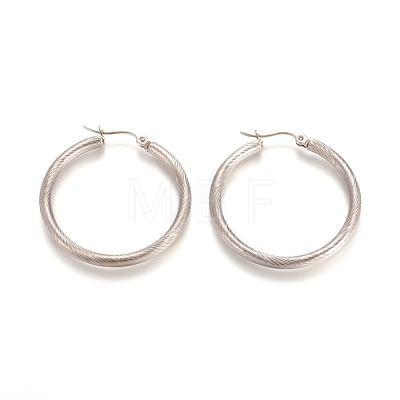 Non-Tarnish 304 Stainless Steel Geometric Hoop Earrings STAS-D171-16A-P-1