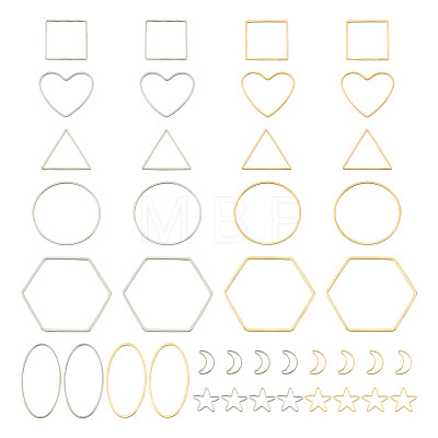 40Pcs 16 Style Alloy Linking Rings FIND-PJ0001-27-1