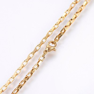 304 Stainless Steel Box Chain Necklaces NJEW-F226-07G-06-1