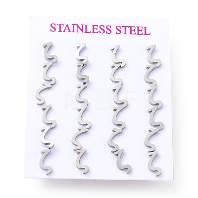 Tarnish Resistant 304 Stainless Steel Greek Alphabet Stud Earrings STAS-D007-07P-18-1