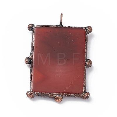 Natural Red Agate Dyed Big Pendants G-C002-06C-1