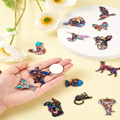 Craftdady 17Pcs 17 Style Alloy Enamel Pendants ENAM-CD0001-14-1