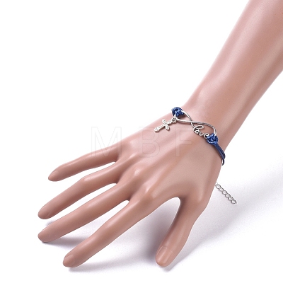 Tibetan Style Alloy Infinity Link & Charm Bracelets BJEW-JB04983-02-1