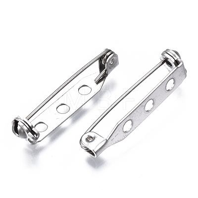 201 Stainless Steel Brooch Pin Back Safety Catch Bar Pins STAS-S117-022C-1
