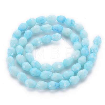 Opaque Baking Painted Glass Beads Strands EGLA-N006-007B-1