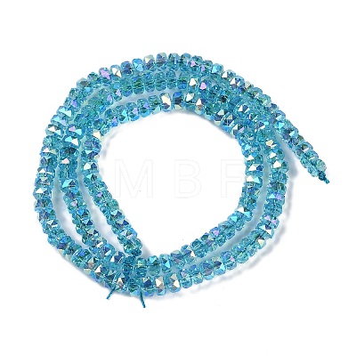 Electroplate Glass Beads Strands GLAA-Q105-03G-1