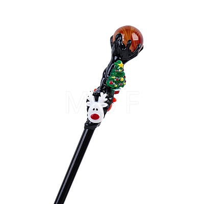 Christmas Theme Natural Agate Ball Magic Wand PW-WGFF114-08-1