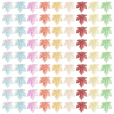 90Pcs 9 Colors Baking Paint Transparent Glass Pendants DGLA-TA0001-61-1