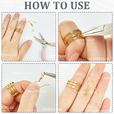 6Pcs 3 Styles Brass Rings FIND-SC0010-81-1