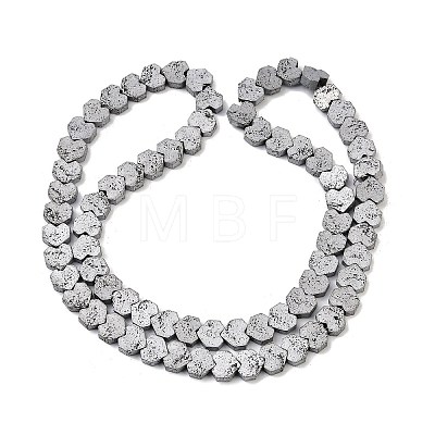 Electroplated Natural Lava Rock Beads Strands G-K388-04A-07-1