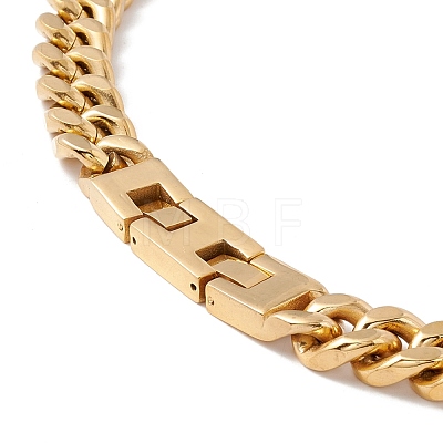 Ion Plating(IP) 304 Stainless Steel Curb Chains Necklace for Women NJEW-E155-02G-01-1