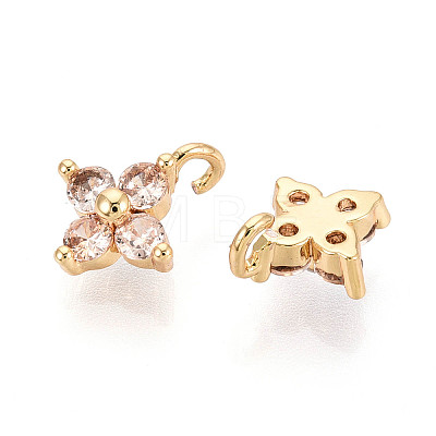 Brass Micro Pave Cubic Zirconia Pendants KK-D356-07I-G-1