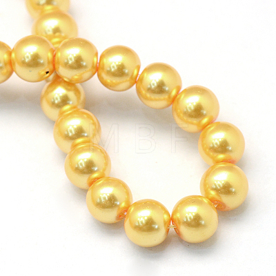 Baking Painted Pearlized Glass Pearl Round Bead Strands HY-Q003-4mm-56-1